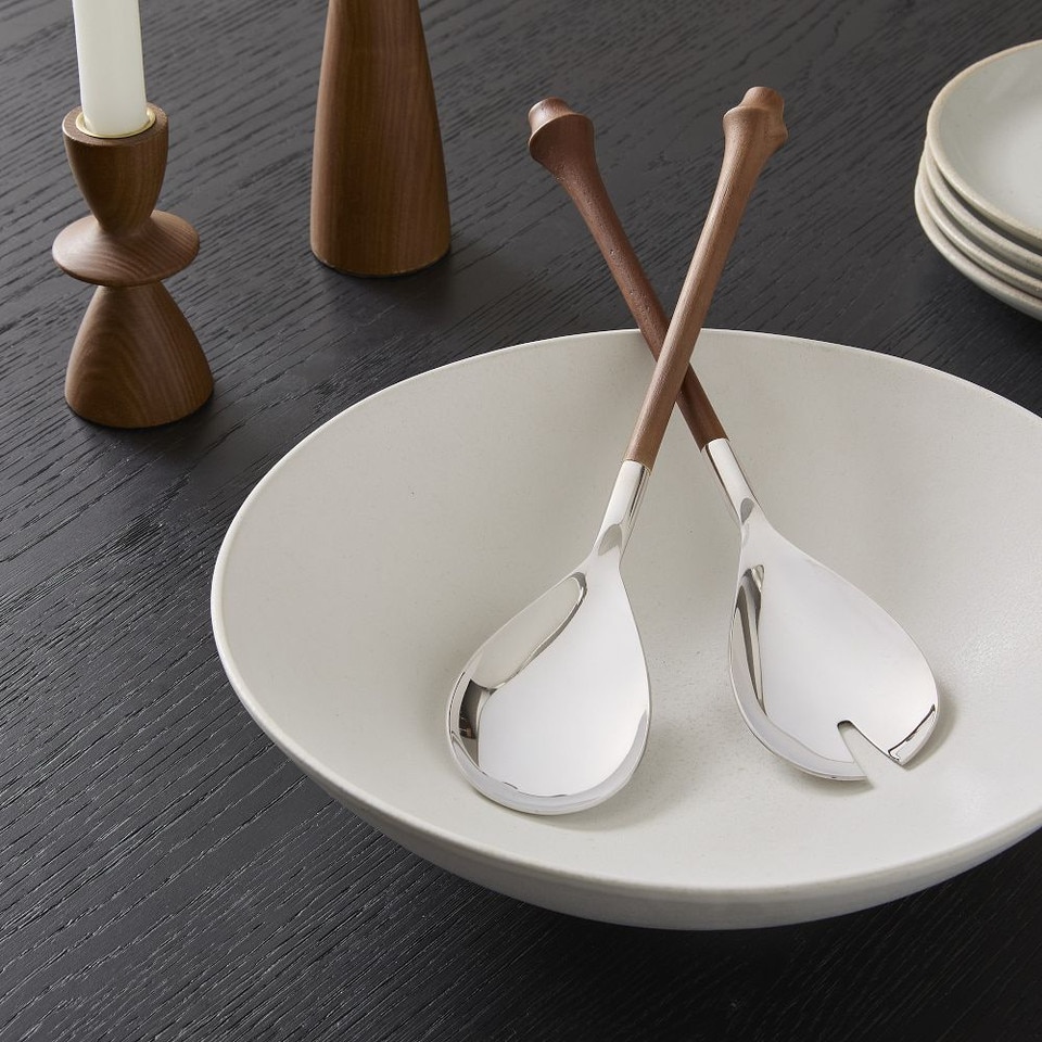 Tira Wood & Metal Salad Servers (Set of 2)