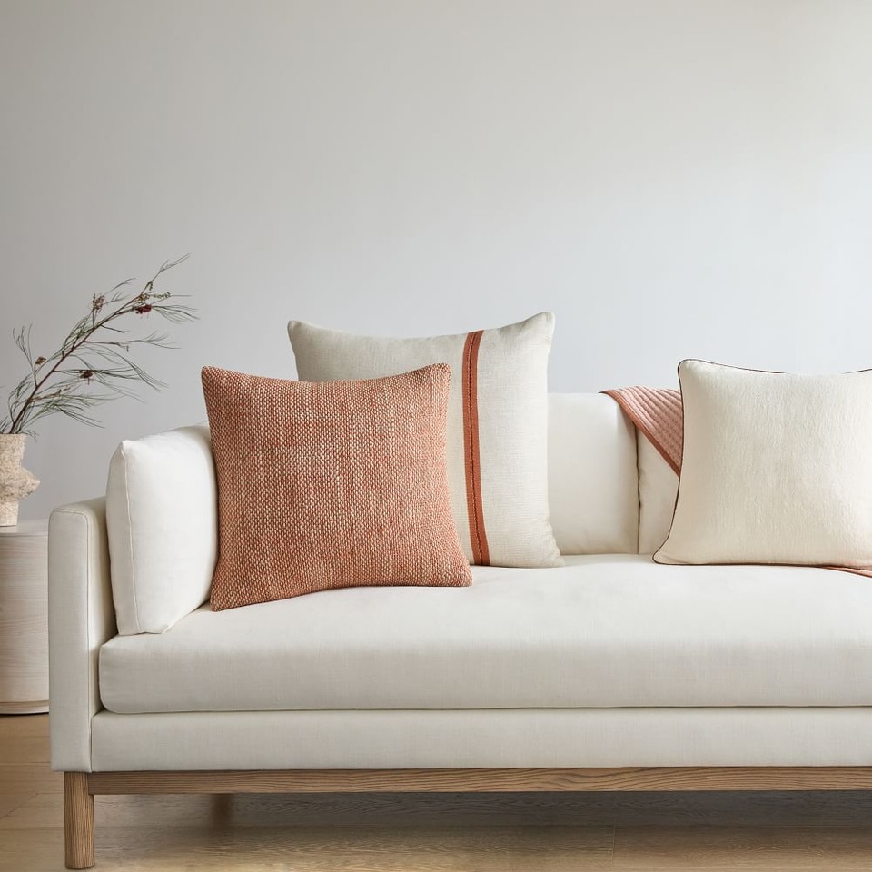 Two Tone Chunky Linen Cushion Cover
