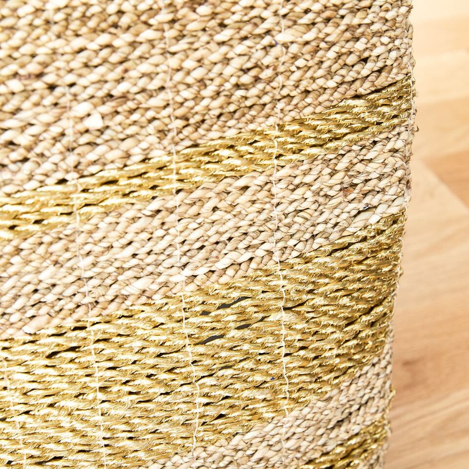 Two-Tone Metallic Woven Baskets