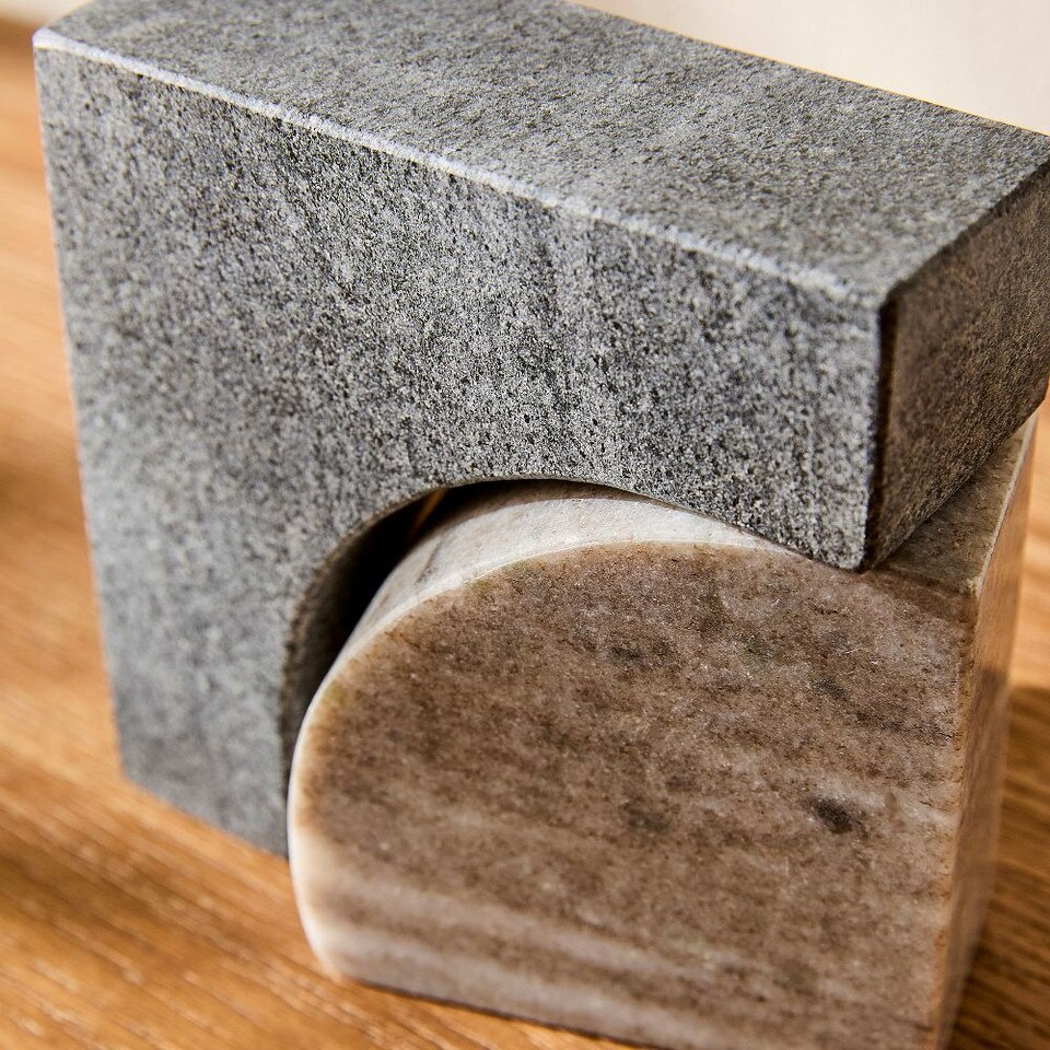 Two-Tone Marble Bookends (Set of 2)