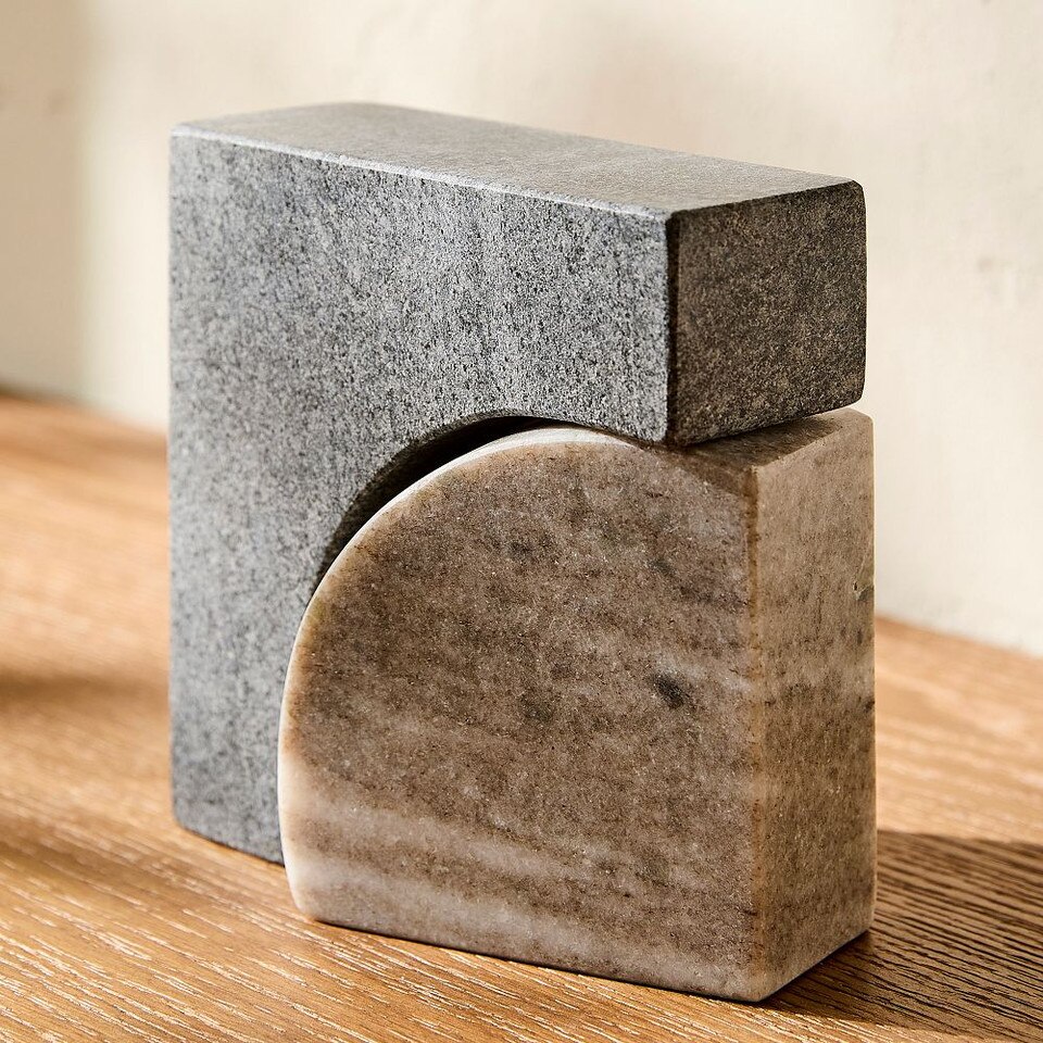 Two-Tone Marble Bookends (Set of 2)