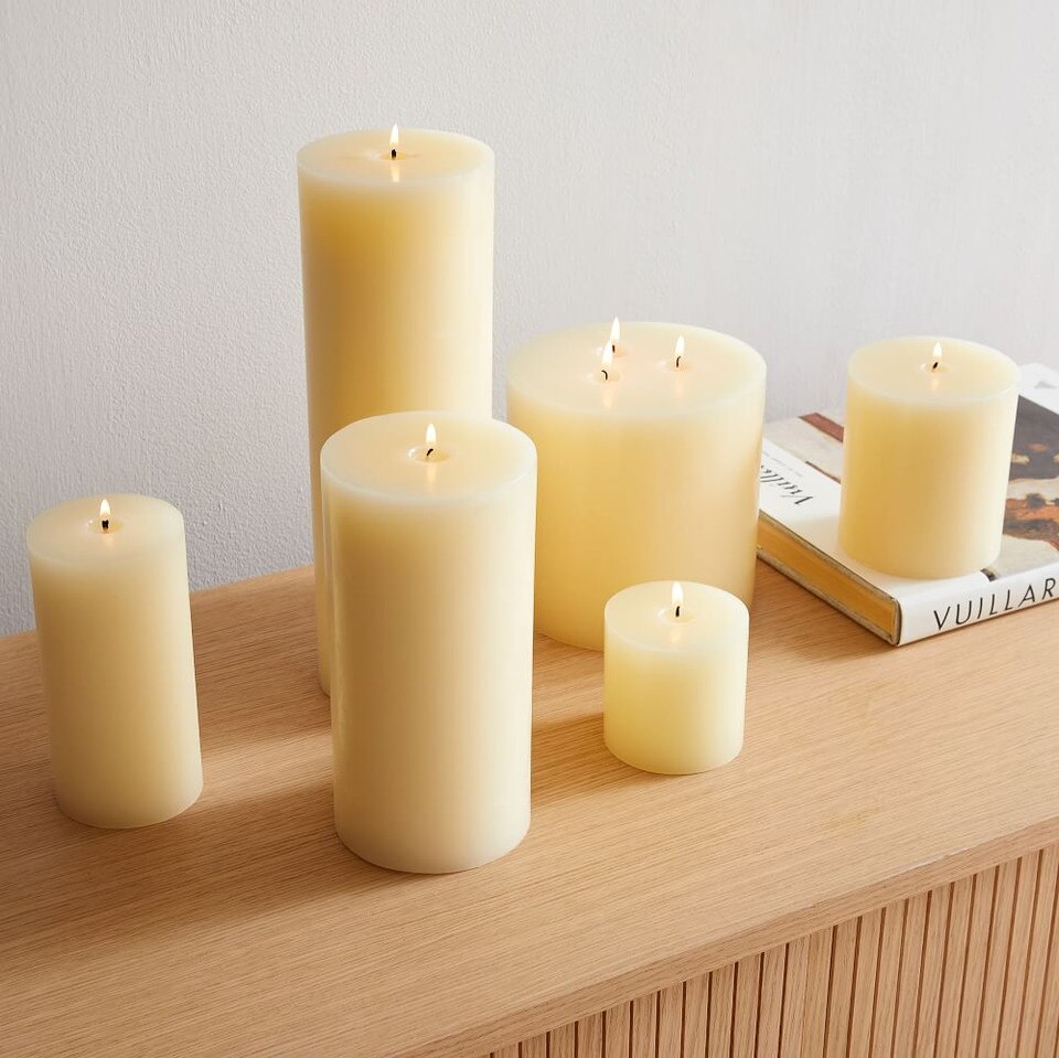 Unscented Wax Pillar Candle