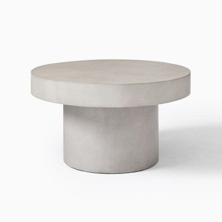 Volume Round Pedestal Coffee Table Concrete West Elm United Kingdom Volume Round Pedestal Coffee Table, Cement Coffee Table Uk