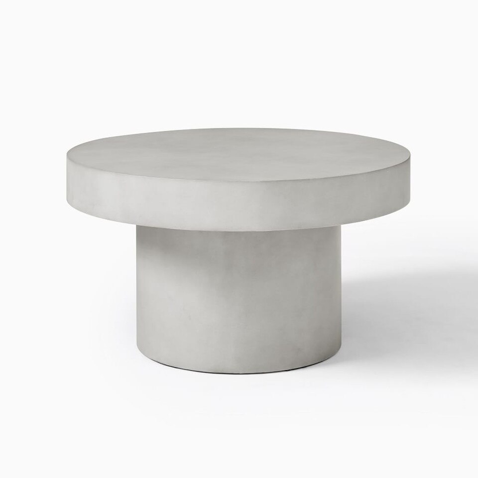 Volume Round Pedestal Coffee Table - Concrete