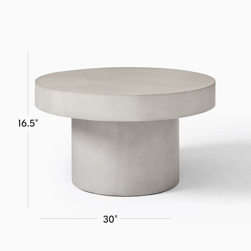 Volume Round Pedestal Coffee Table - Concrete