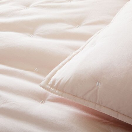 Organic Washed Cotton Percale Bedspread Pillowcases Pink Champagne West Elm United Kingdom