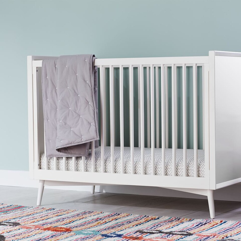 Washed Cotton Percale Toddler Comforter - Platinum