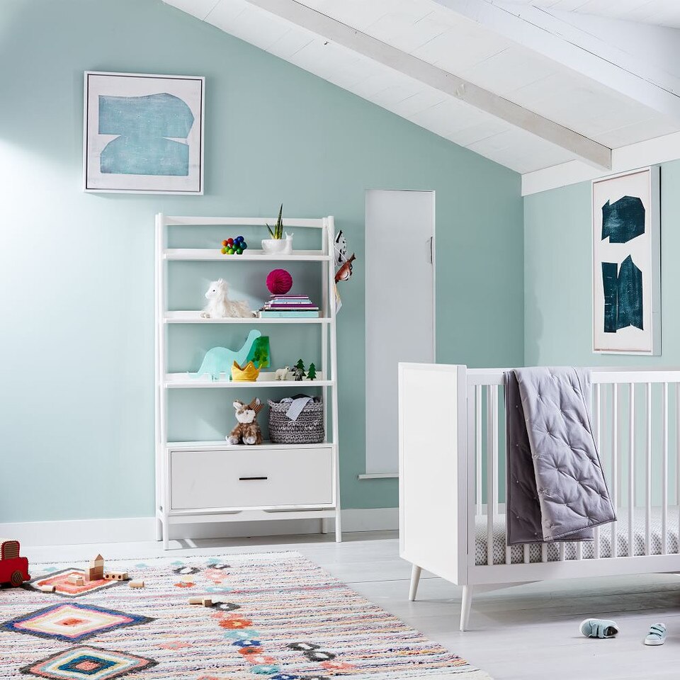 Washed Cotton Percale Toddler Comforter - Platinum