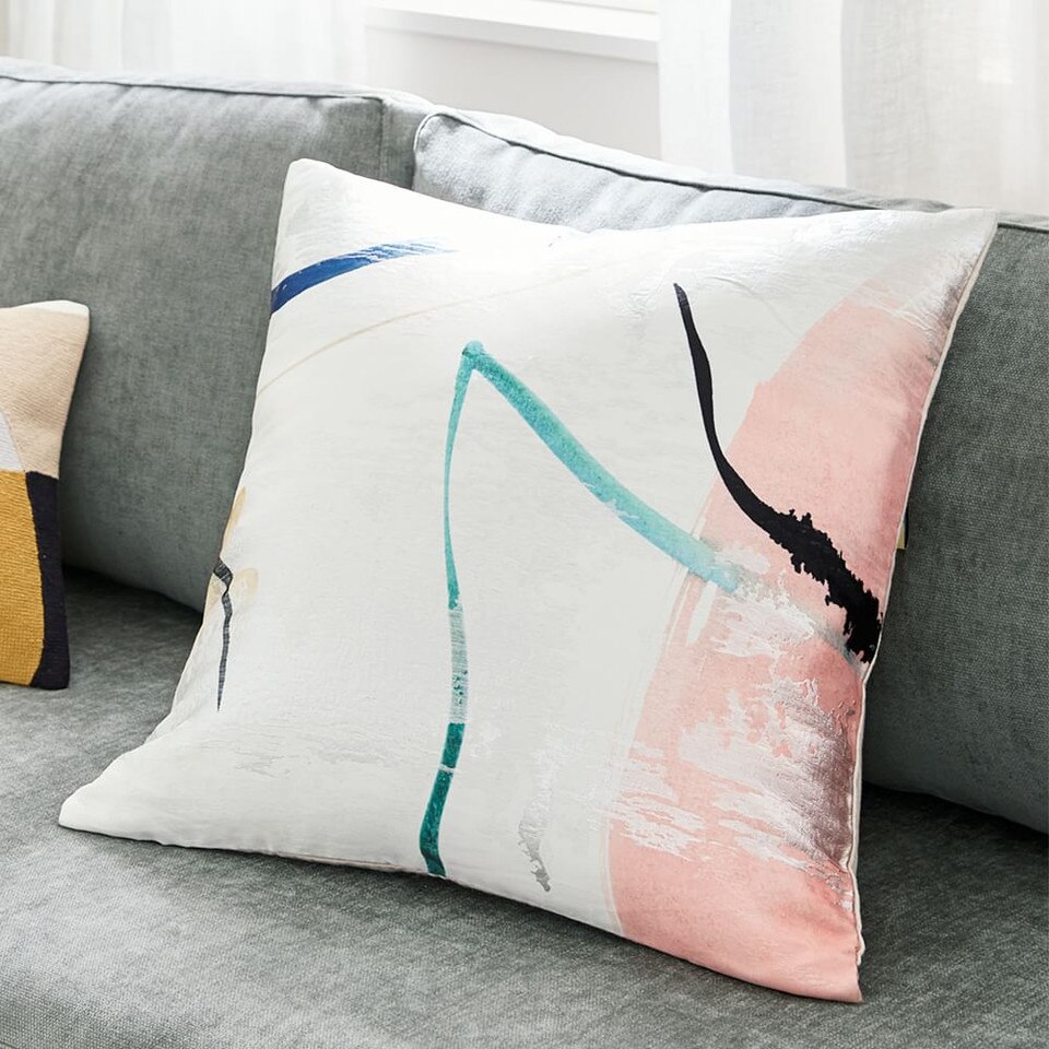 Watercolour Fragments Brocade Cushion Cover West Elm United Kingdom