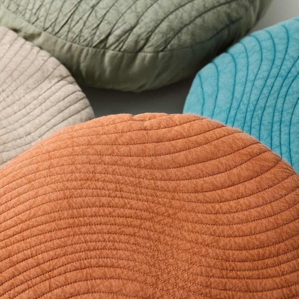 Wavy Quilted Cushion Cover
