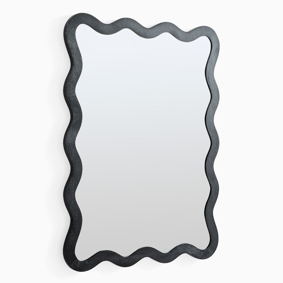Wavy Wood Wall Mirror