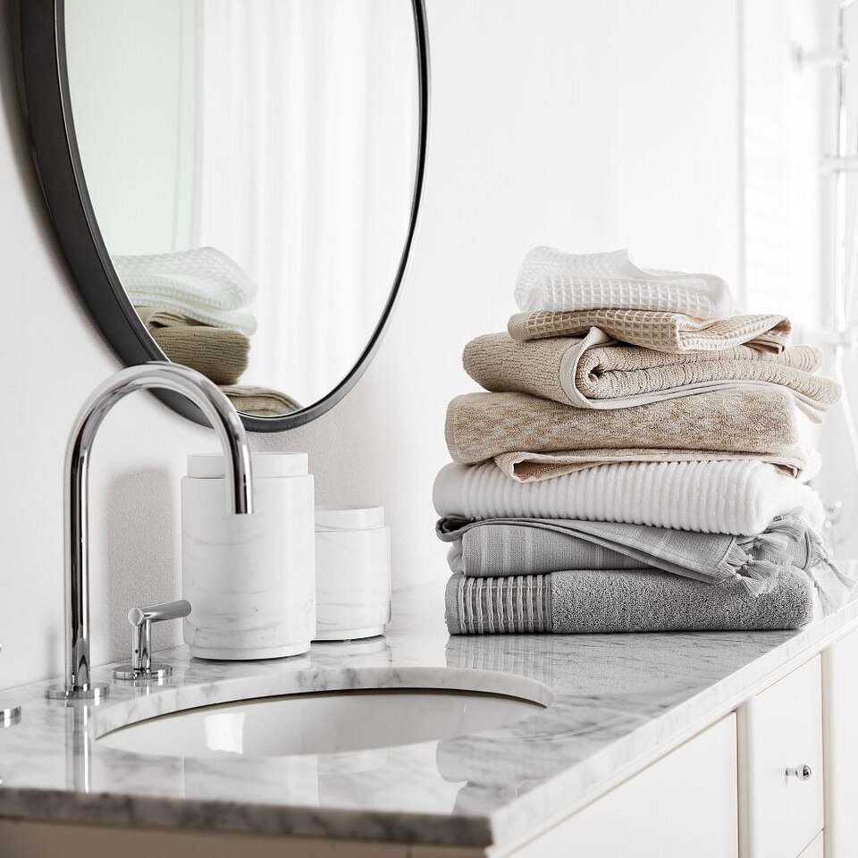 White Marbled Bath Accessories