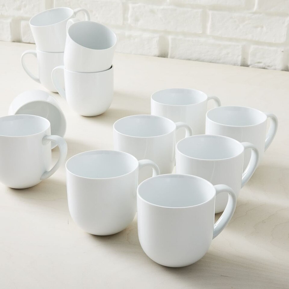 White Porcelain Dinner Plates - Catering Set of 12