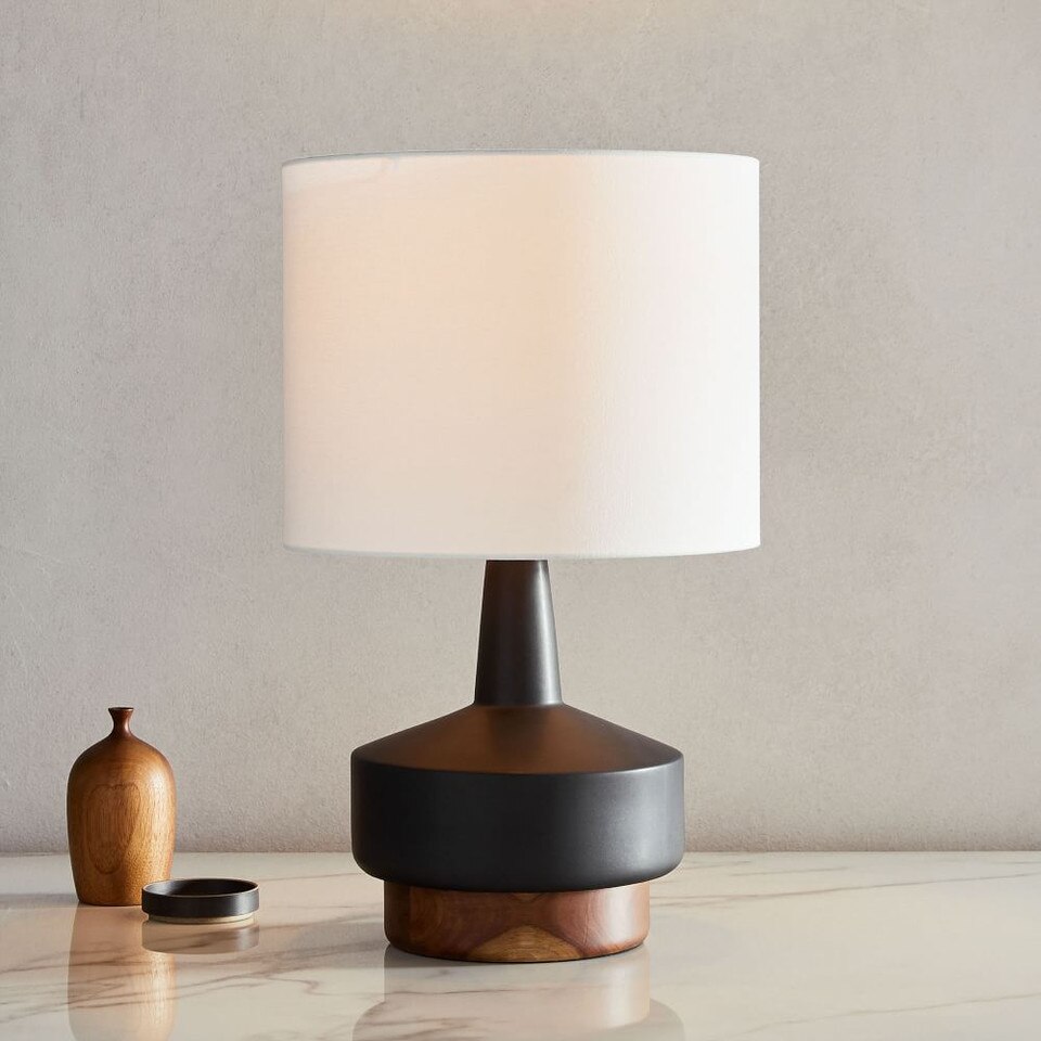 Wood & Ceramic Table Lamp (55 cm)
