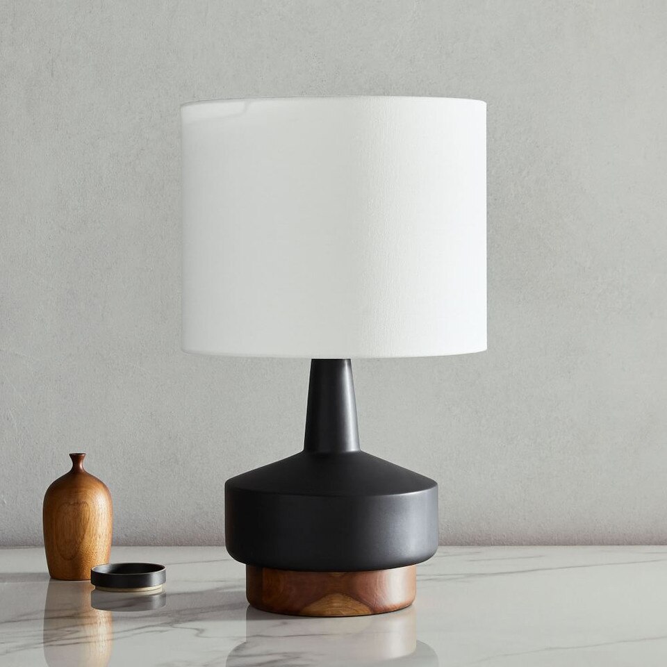 Wood & Ceramic Table Lamp (55 cm)