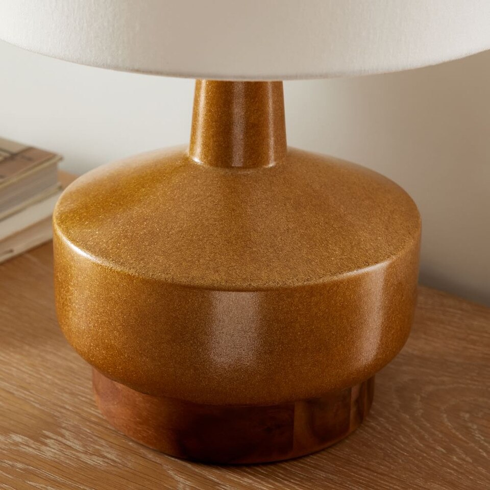 Wood & Ceramic Table Lamp (55 cm)