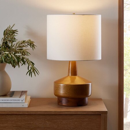 BLIDVÄDER Table lamp, off-white ceramic/beige, 20 - IKEA