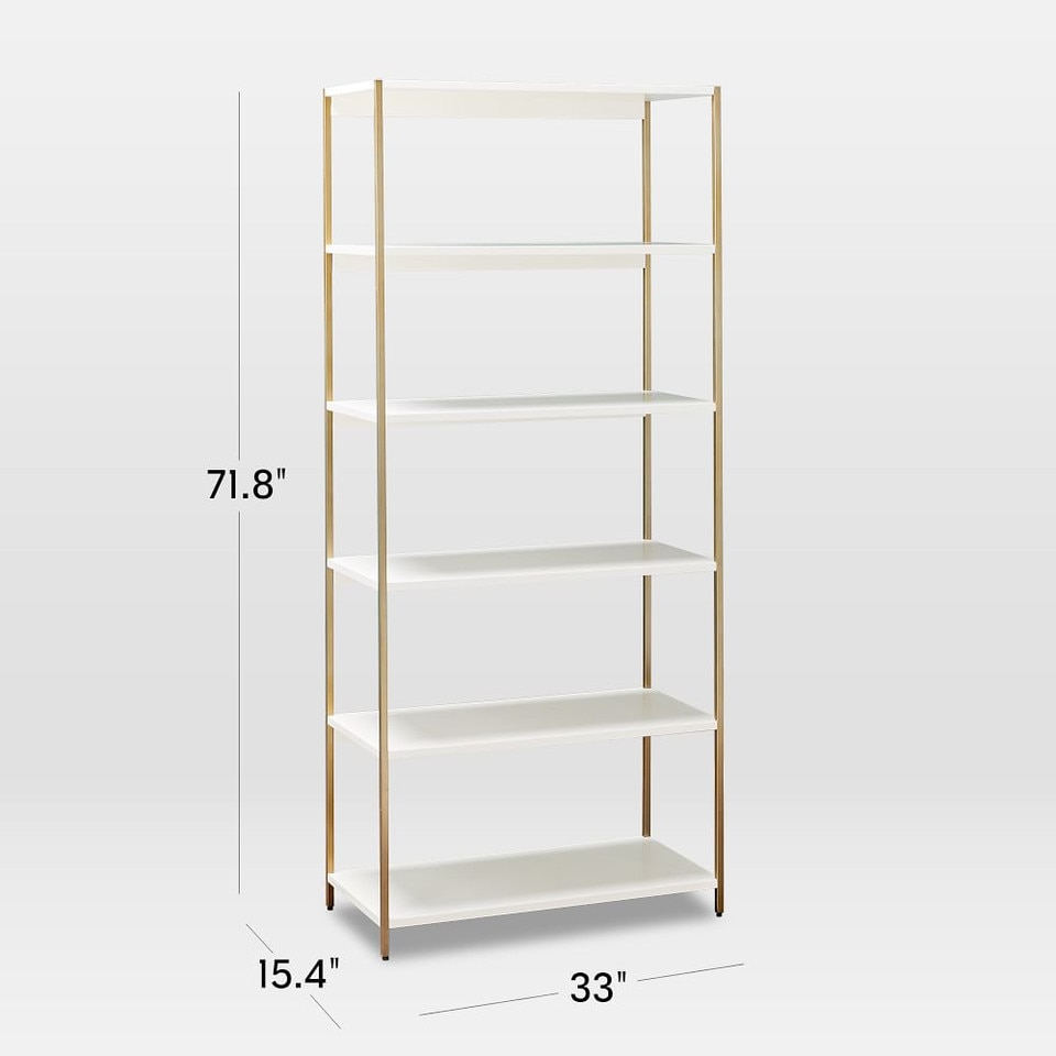 Zane Wide Bookshelf - White